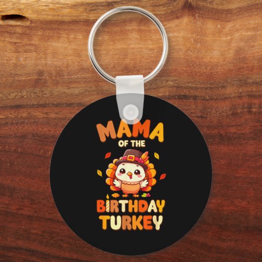Mama Of The Birthday Turkey Family 1st Birthday Bo Sleutelhanger (Voorkant)