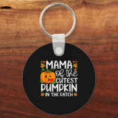 Mama Of The Cutest Pumpkin In The Patch Halloween Sleutelhanger (Voorkant)