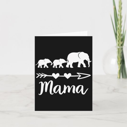 Mama olifant 2 baby's kinderen moeder van twee sch kaart (Voorkant)