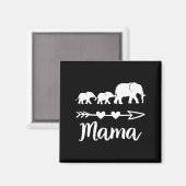 Mama olifant 2 baby's kinderen moeder van twee sch magneet (Voorkant / Achterkant)