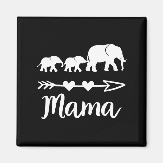 Mama olifant 2 baby's kinderen moeder van twee sch magneet (Voorkant)