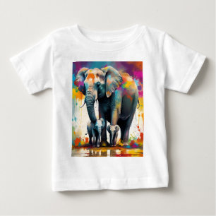 Mama Olifant En Baby Olifanten Kleurensplash,