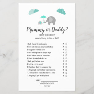 Mama Olifantje met Wolken Mamma/Papa Spel Flyer