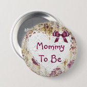 Mama om armoedig chic maroon baby shower Button (Voorkant /achterkant)