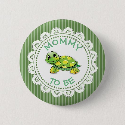 Mama om Baby shower Button Turtle thema (Voorkant)