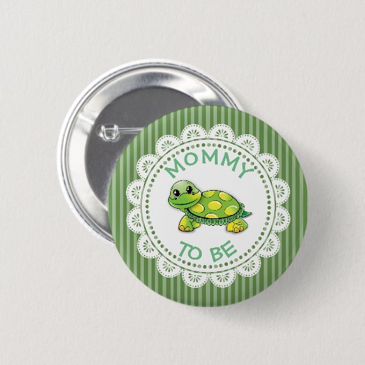 Mama om Baby shower Button Turtle thema (Voorkant /achterkant)