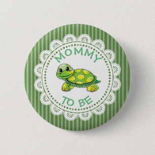 Mama om Baby shower Button Turtle thema