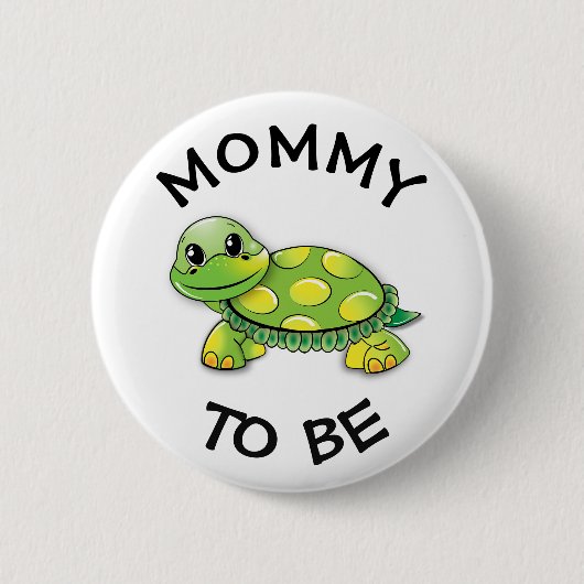 Mama om Baby shower Button Turtle thema (Voorkant)