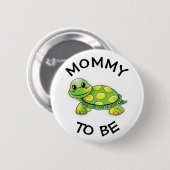 Mama om Baby shower Button Turtle thema (Voorkant /achterkant)