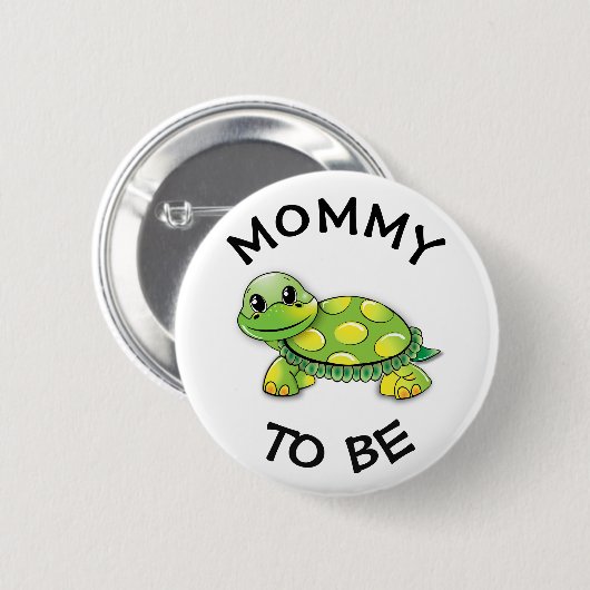 Mama om Baby shower Button Turtle thema (Voorkant /achterkant)