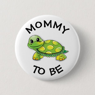 Mama om Baby shower Button Turtle thema