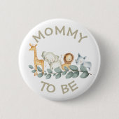 Mama om Baby shower Button Wild One Zoo thema (Voorkant)