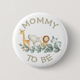 Mama om Baby shower Button Wild One Zoo thema