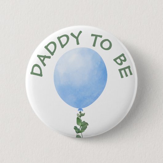 Mama om Blue Balloon Baby shower Button te zijn (Voorkant)