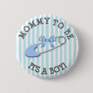 Mama om Blue Striped Luier Pin Baby shower te zijn Ronde Button 5,7 Cm