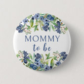 Mama om bosbessen baby shower knop ronde button 5,7 cm (Voorkant)