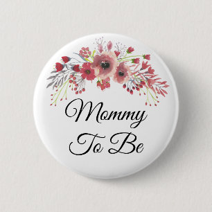 Mama om de Mooie Roze BloemenButton van het Baby Ronde Button 5,7 Cm
