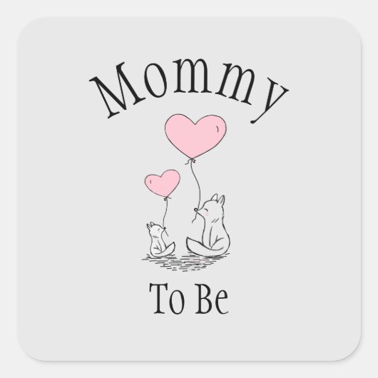 Mama om Fox Baby shower te zijn Vierkante Sticker (Voorkant)