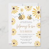 Mama om Geel Bijen en Zonnebloem Baby shower Kaart (Voorkant)