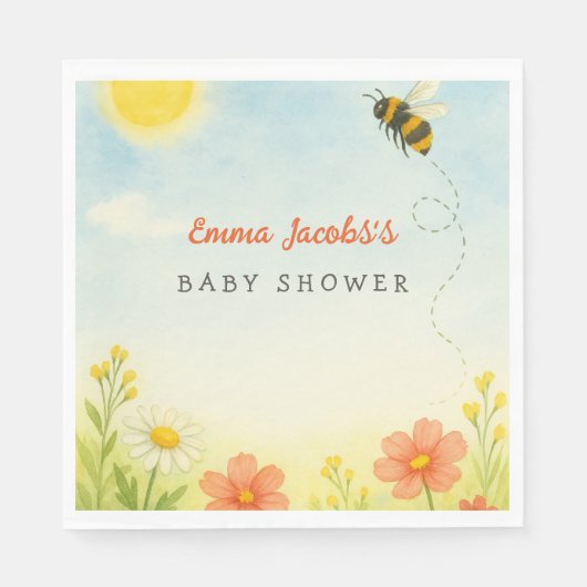 Mama om genderneutraal Baby shower servetten te zi (Voorkant)