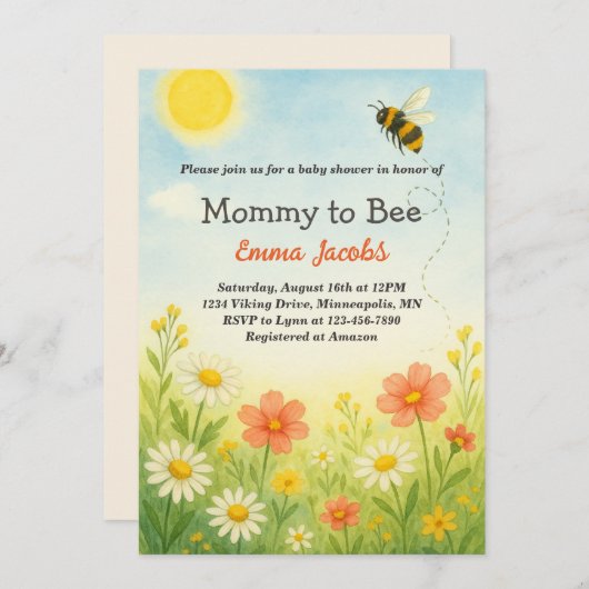 Mama om genderneutraal bloemenBaby shower te zijn Kaart (Voorkant / Achterkant)