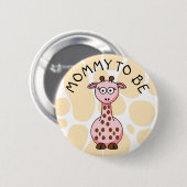 Mama om Giraffe Baby shower knop Ronde Button 5,7 Cm (Voorkant /achterkant)