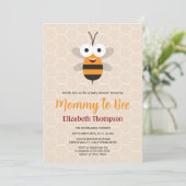 Mama om Honey Bumble Bee Baby shower Honingraat Kaart (Staand voorkant)