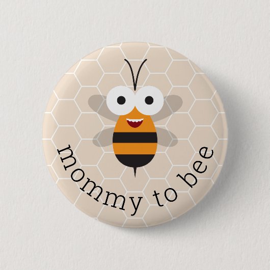 Mama om Honey Bumble Bee Baby shower Honingraat Ronde Button 5,7 Cm (Voorkant)