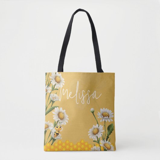 Mama om honingbij thema gepersonaliseerd tote bag (Voorkant)