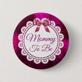 Mama om Magenta Bow Baby shower knop te zijn Ronde Button 5,7 Cm