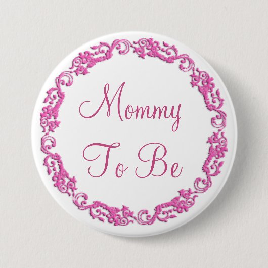 Mama om Roze Baby shower Button te zijn (Voorkant)
