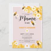 Mama om schattig Daisy Bumble Bee Baby shower Kaart (Voorkant)