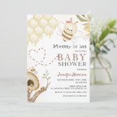 Mama om Schattige Bumble Bee Baby shower Kaart (Staand voorkant)