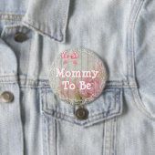 Mama om "shabby chic" roze baby showers Button (In situ)