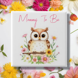 Mama om te zijn   Baby shower met Woodland-thema Vierkante Button 5,1 Cm
