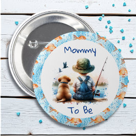 Mama om te zijn | Gevist Baby shower Ronde Button 5,7 Cm