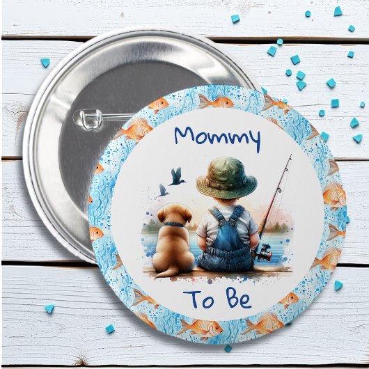 Mama om te zijn | Gevist Baby shower Ronde Button 5,7 Cm