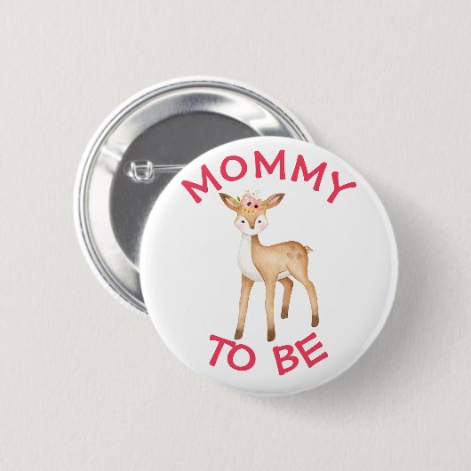 Mama om Woodland Animals Baby shower Button te zij (Voorkant /achterkant)