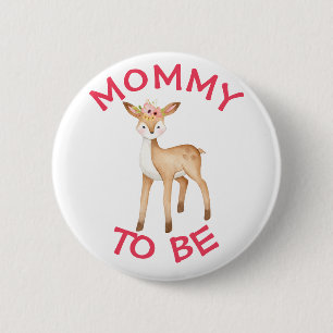 Mama om Woodland Animals Baby shower Button te zij