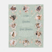 Mama Oma & Oma met namen Bloemenvlo Fleece Deken (Voorkant)