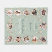 Mama Oma & Oma met namen Bloemenvlo Fleece Deken (Voorkant (Horizontaal))