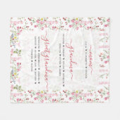 Mama oma & overgrootmoeder met namen Bloemen Fleece Deken (Voorkant (Horizontaal))