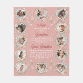 Mama oma & overgrootmoeder met namen Bloemen Fleece Deken (Voorkant)