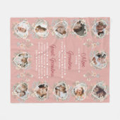 Mama oma & overgrootmoeder met namen Bloemen Fleece Deken (Voorkant (Horizontaal))