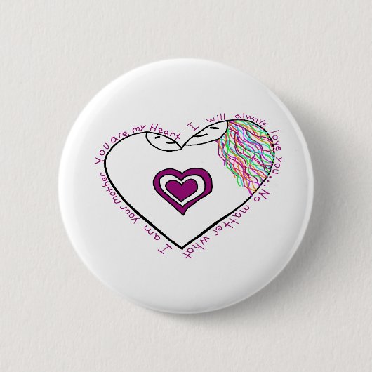 Mama onthult tekening en gedicht ronde button 5,7 cm (Voorkant)