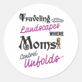 Mama op een koffiepauze Schattigee Moederdag Gift Ronde Sticker