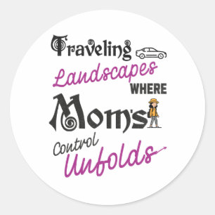 Mama op een koffiepauze Schattigee Moederdag Gift Ronde Sticker