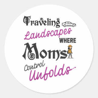 Mama op een koffiepauze Schattigee Moederdag Gift Ronde Sticker