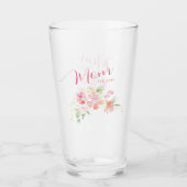 Mama Opgericht Blush Roze Bloemen Waterverf Glas (Voorkant)
