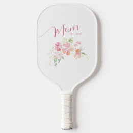 Mama Opgericht Blush Roze Bloemen Waterverf Pickleball Paddle